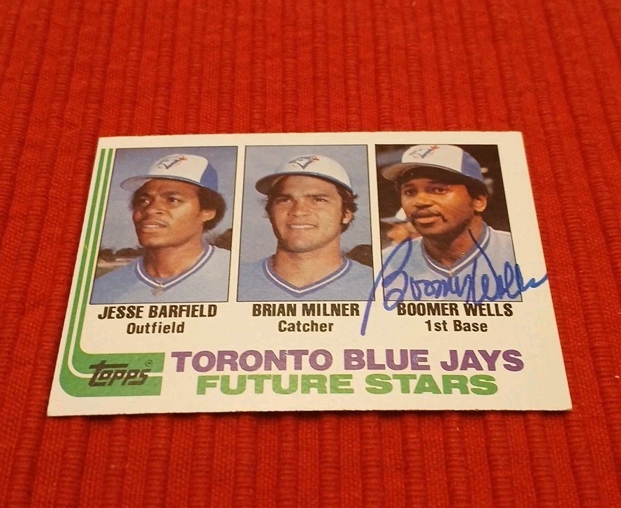 Boomer Wells #203 Toronto Blue Jays 1982 Topps AUTOGRAPH