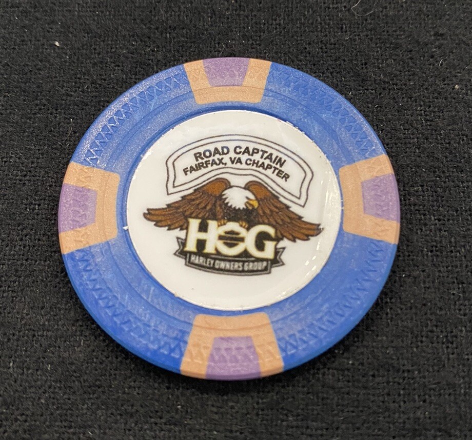 HOG Harley Owners Group Road Captain Poker Chip Fairfax, Virginia / Blue