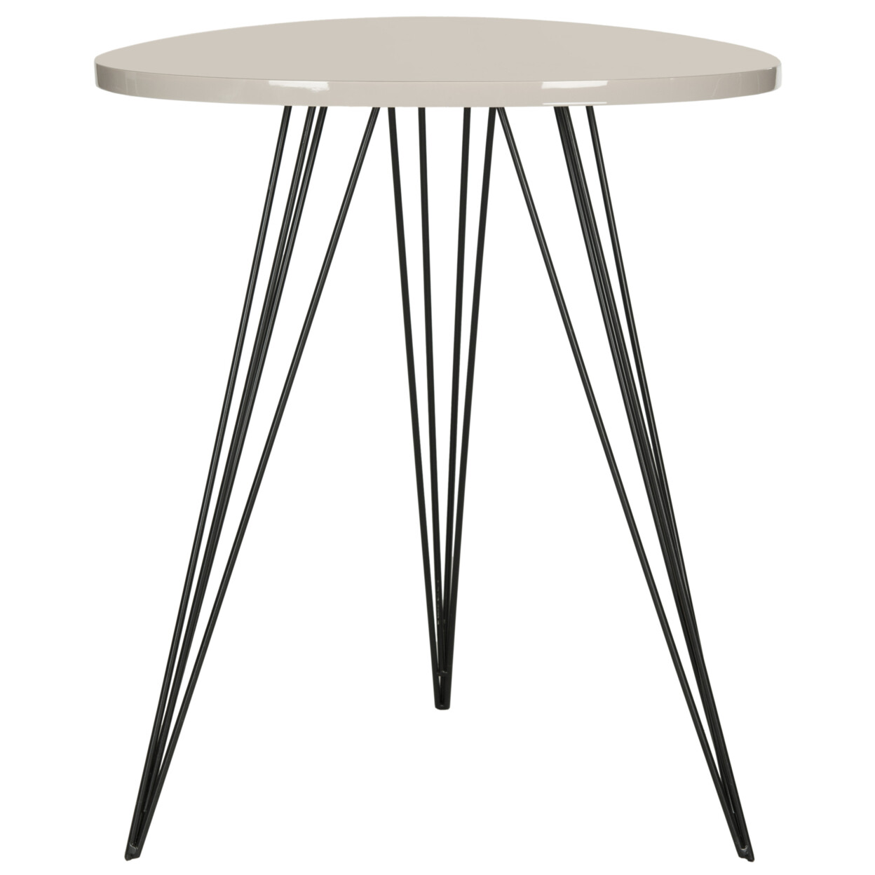 SAFAVIEH Wolcott Retro Mid-Century Lacquer Side Table | Taupe / Black |
