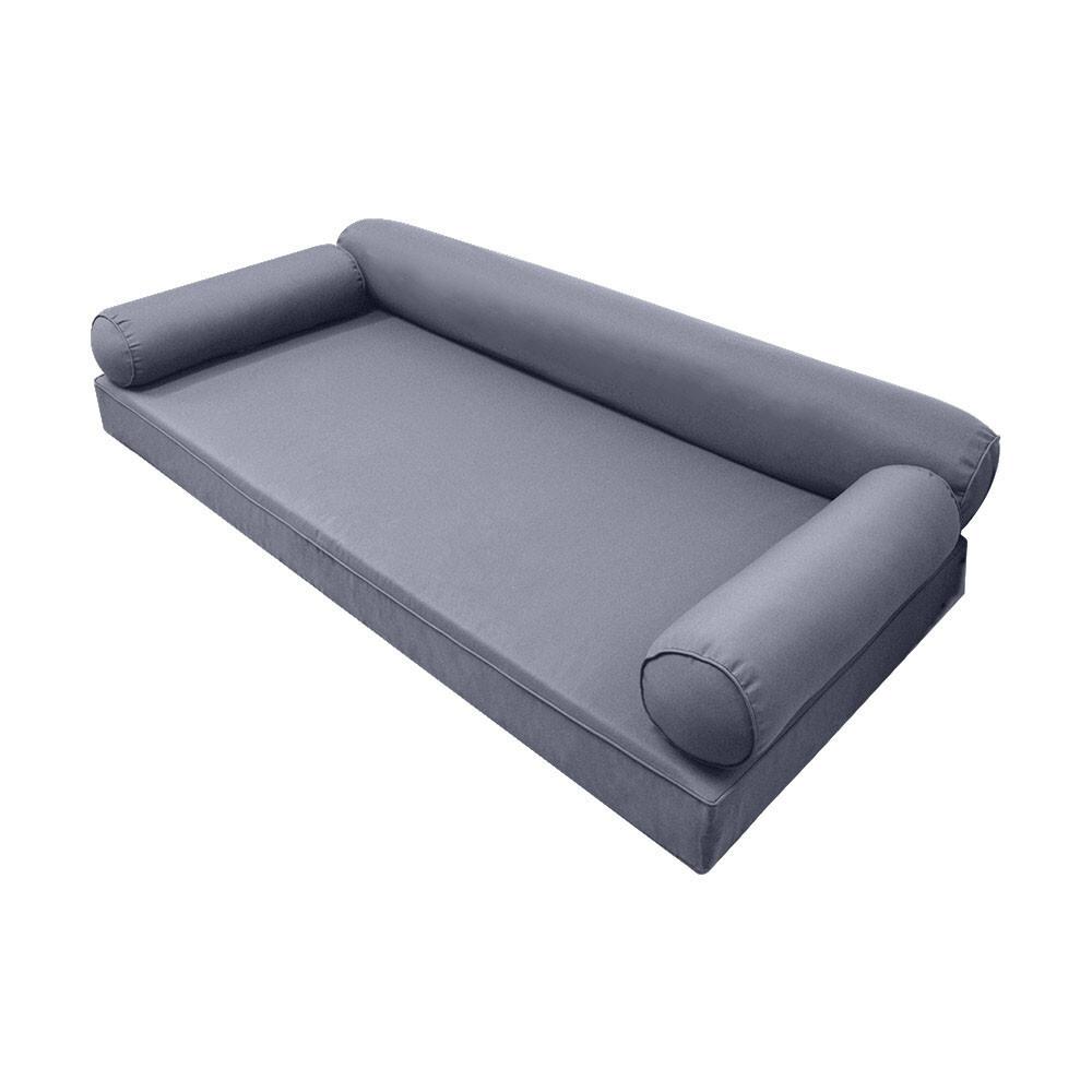 |SLIPCOVER ONLY|S6 Daybed Mattress Bolster Pillow Covers Piped Trim Queen AD001