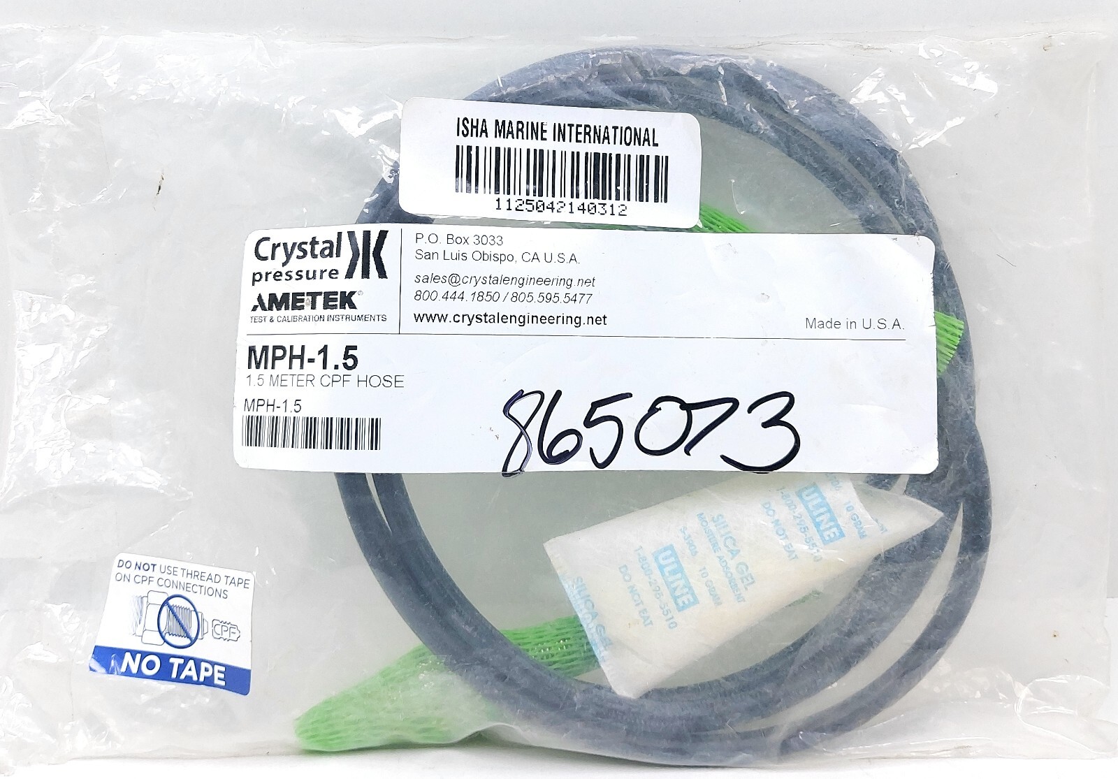 Ametek Crystal Engineering MPH-1.5 Meter CPF Hose