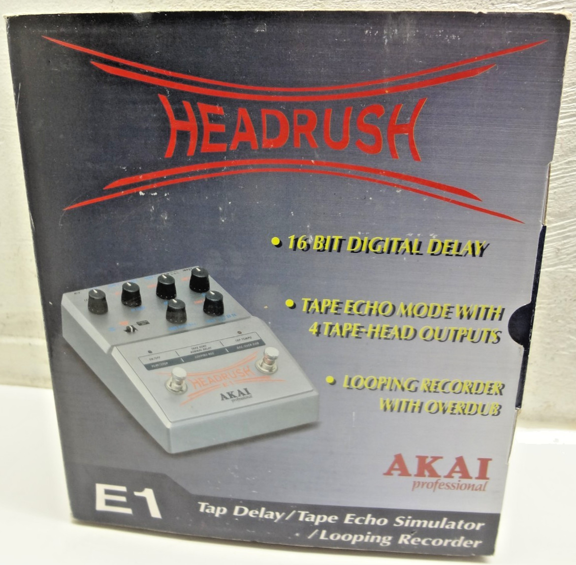NEW Akai Professional E-1 Head Rush Delay Echo Tape Sim Looper Pedal - FREE SHIP