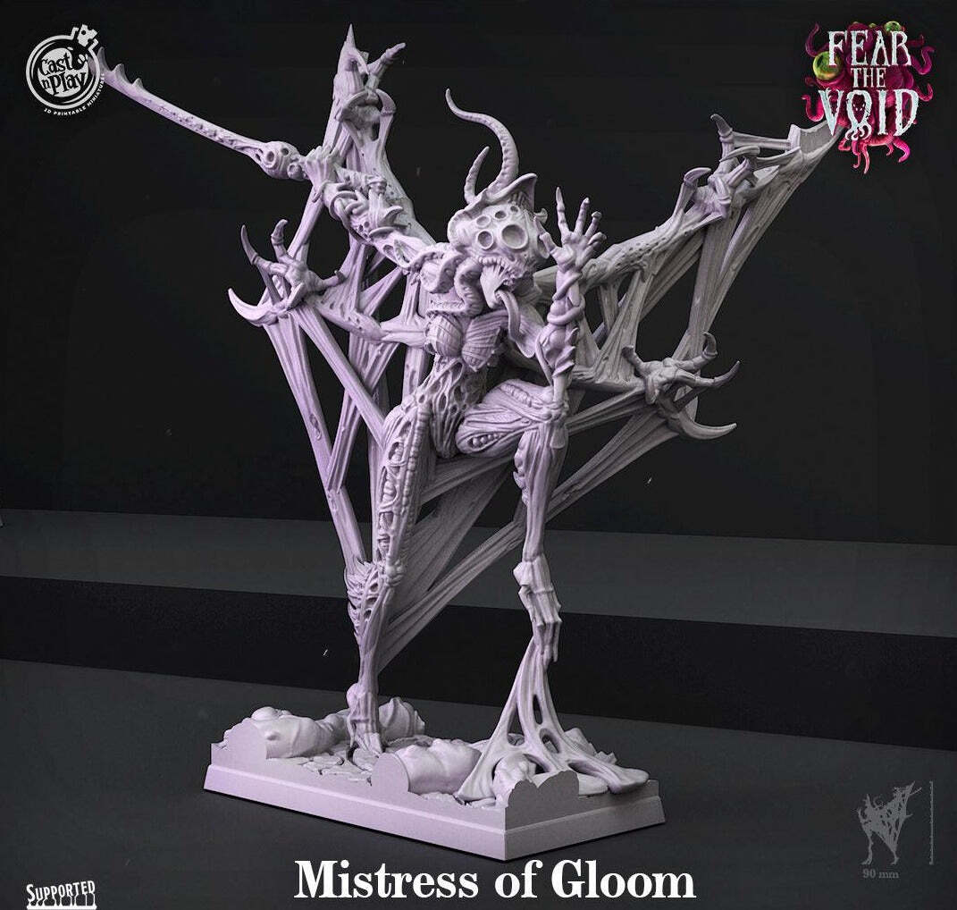 3D Printed Cast n Play Mistress of Gloom Fear the Void 28mm 32mm D&D