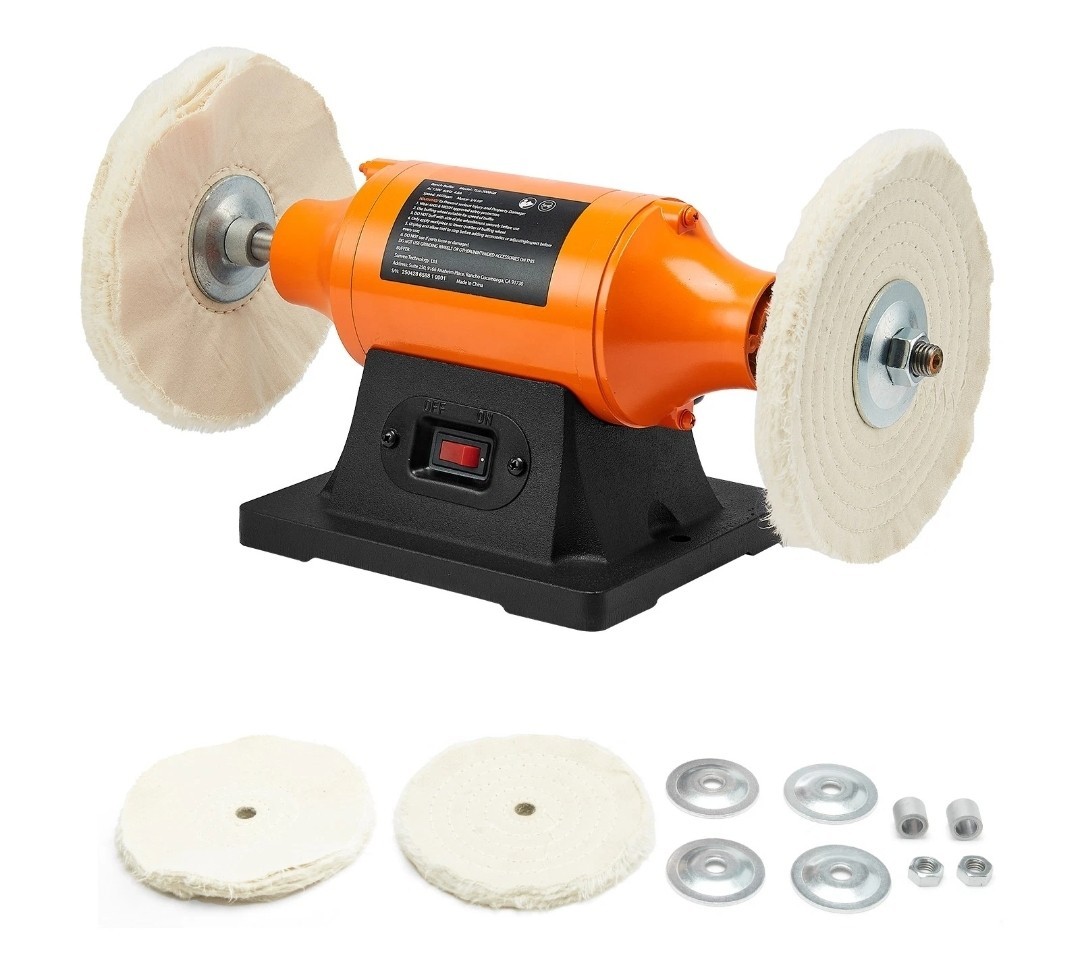 6" Bench Buffer Polisher 1/2 HP for Metal Jewelry Wood Polishing