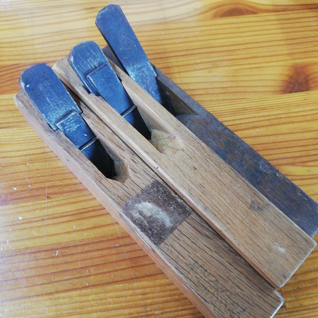 Japanese Round Edge Kanna Set of 3 Wood Planes 4.5mm 6mm Carpentry Tools