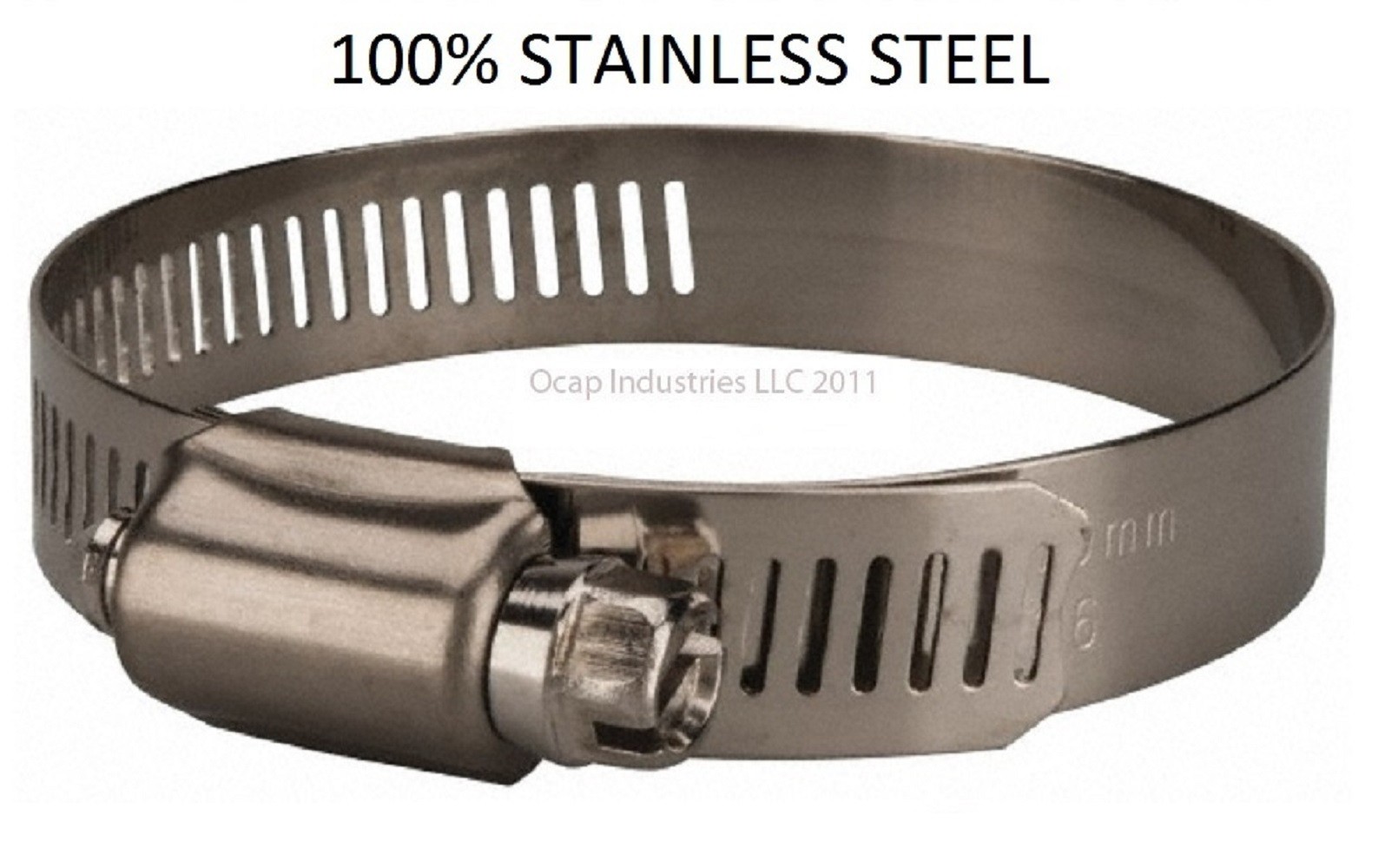 (10 pc) Hose Clamp #40 ALL Stainless Steel Worm Gear 2-1/16" ~ 3" Marine ~ Auto