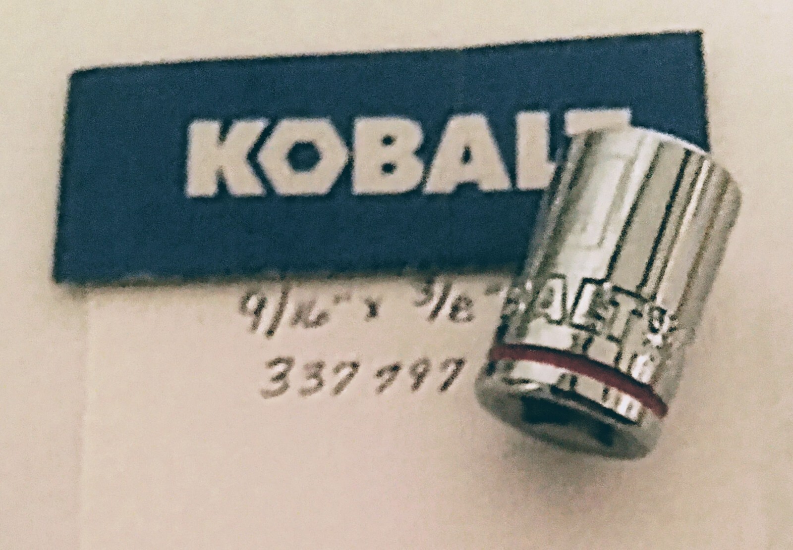 Kobalt 9/16" x 3/8" Standard Chrome Socket 6 Pt  #337797 Free USA Shipping