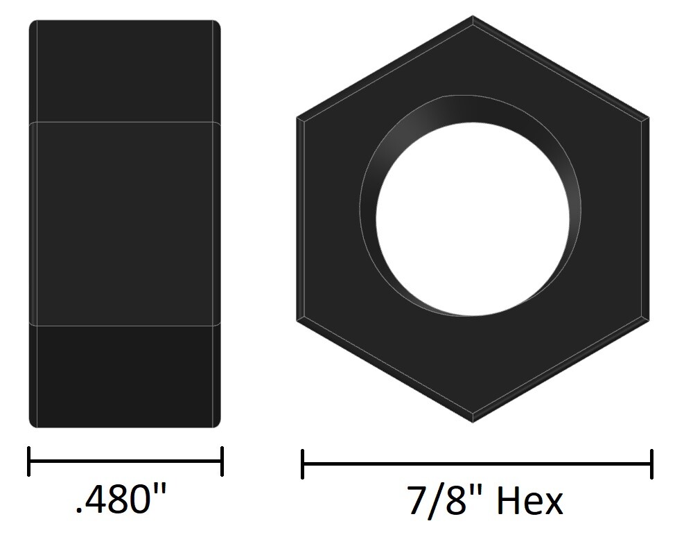 FA NUT-GR8-9/16-12 - 9/16''-12 Grade 8 Hex Nut Plain (5 Pack)