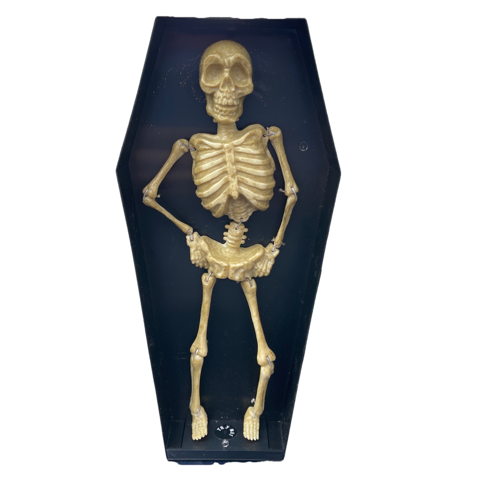 VTG Magic Power Halloween Dancing Light Up Skeleton In Casket