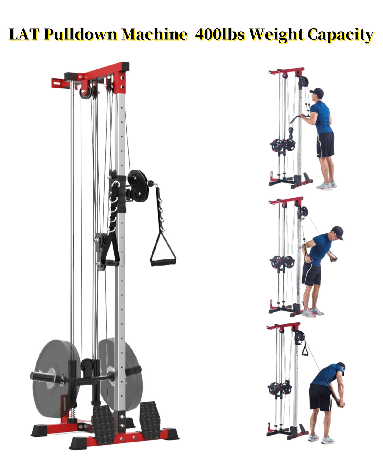 LAT Pull Down Machine with High and Low Pulley Station Back Exercise Equipment