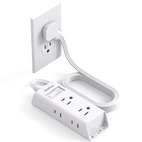 Cruise Essentials - Flat Plug Power Strip - 5 ft Ultra Flat - White