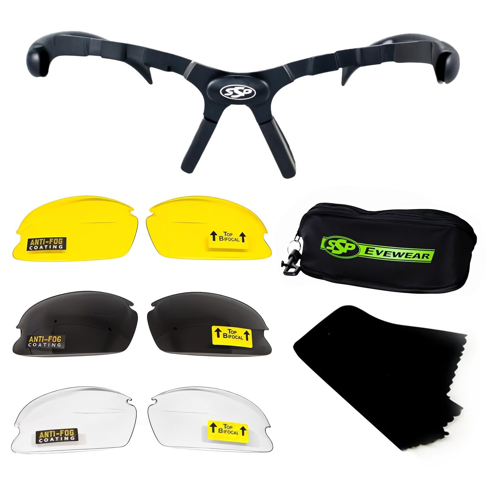 SSP Eyewear Top Focal Ultra Tactical Safety Shooting Glasses, HD A-Eye NVR/fo...