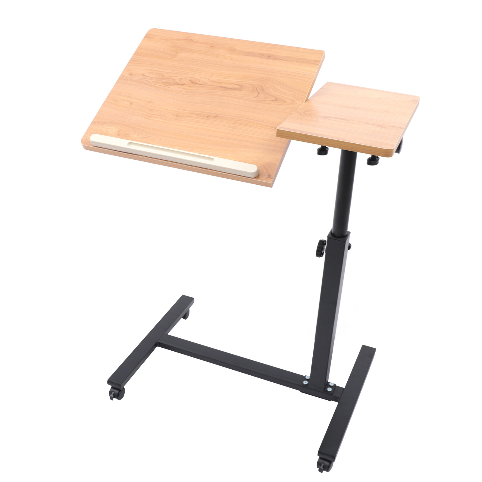Angle Height Adjustable Rolling Cart Over Bed Hospital Table Stand Laptop Desk