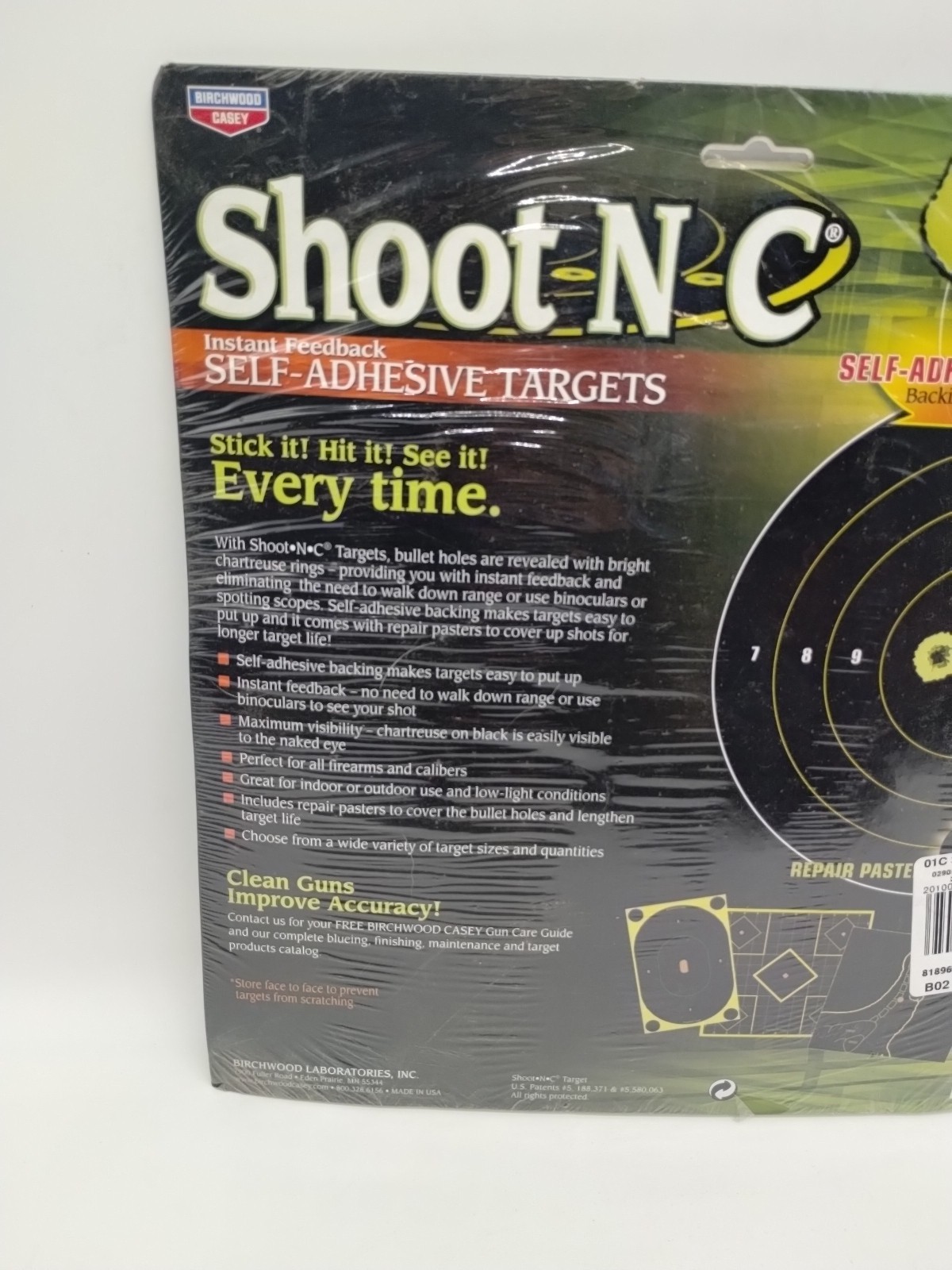 SHOOT-N-C 12 Inch Targets - 12 Count Pack Self Adhesiv