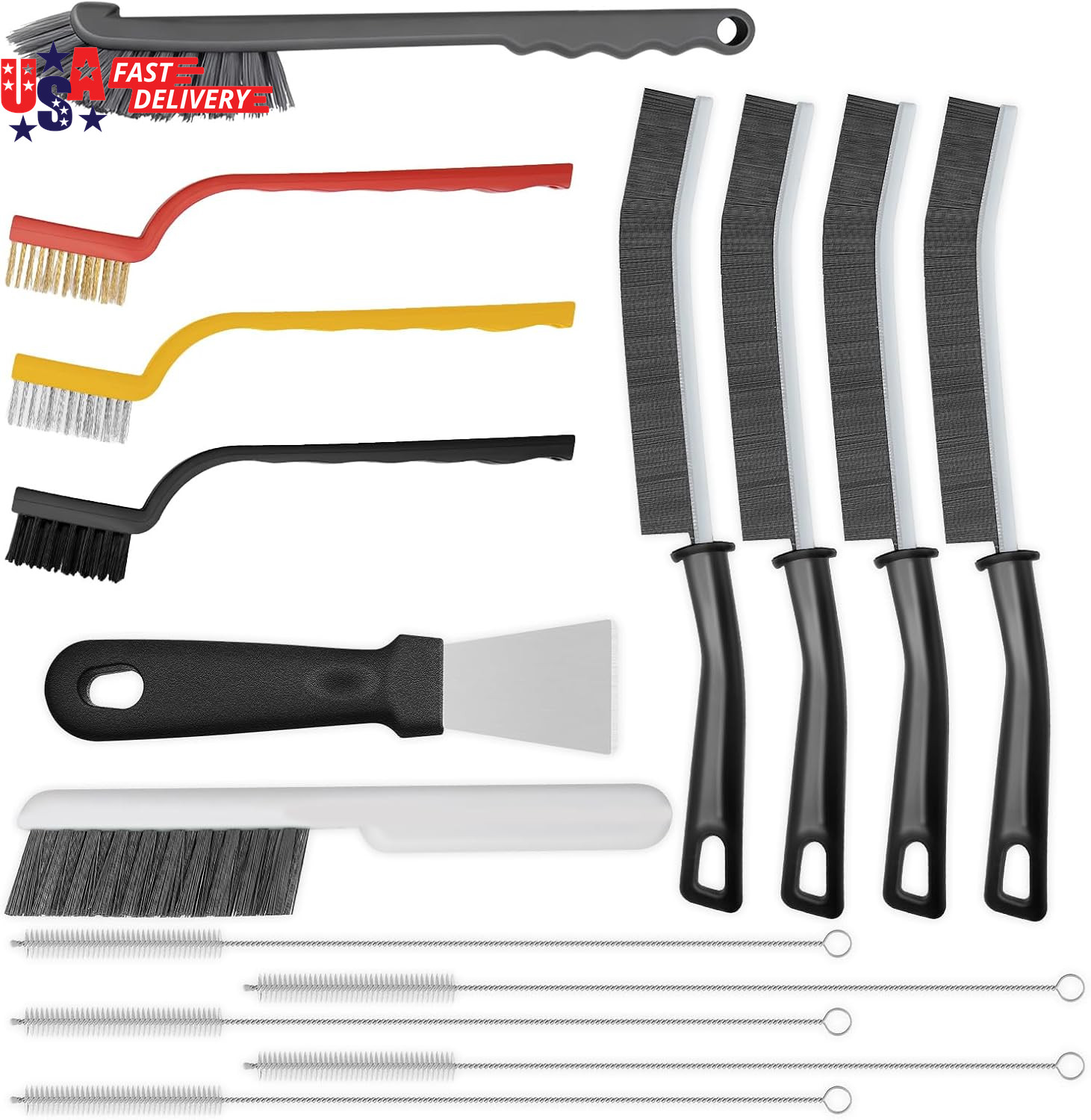 15Pcs Crevice Cleaning Brush, Hard Bristle Scrub Brushes Tools, Multifunctional