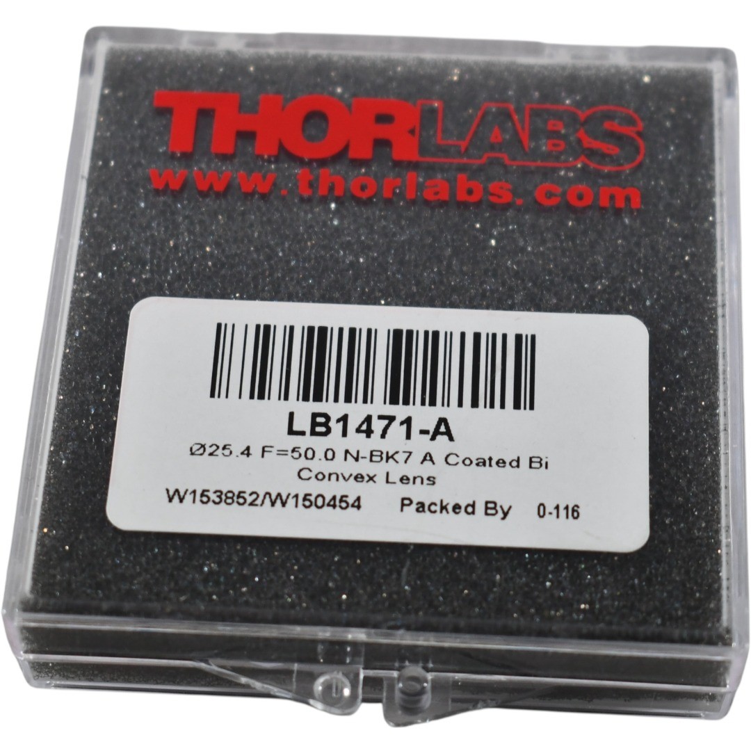 NEW Thorlabs LB1471-A Bi-Convex Lens 1in Dia 50mm FL N-BK7 A Coated