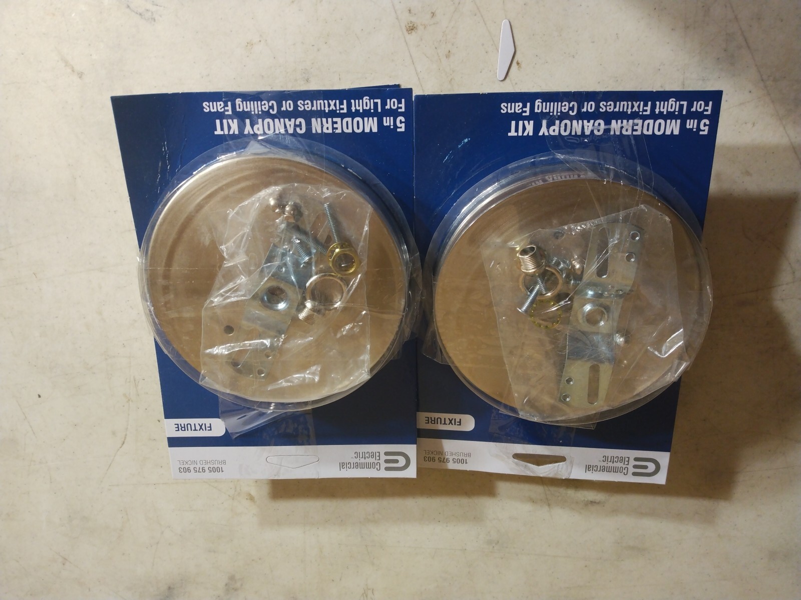LOT OF 4 Kit Canopy 5in Modern ,No 60211, Commercial Electric Hardware Brush Nkl
