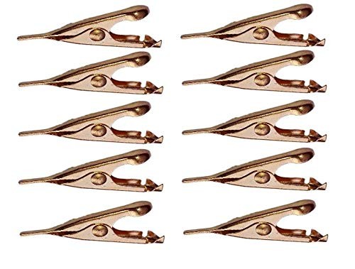 10 Pack Copper Plated Micro Alligator Test Clips 5A Smooth Tip