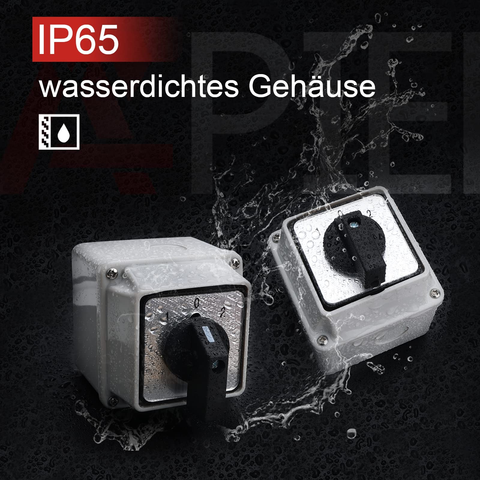 APIELE Changeover Selector Switch Box 20A 3 Position 8 8 Terminals