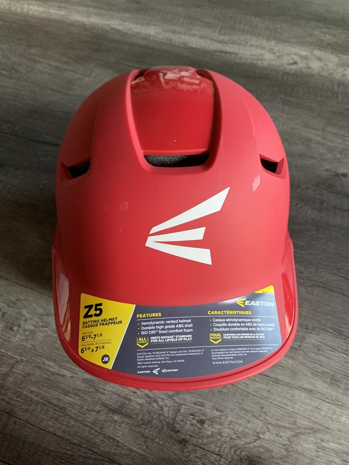 Easton Z5 Dual Finish Red Softball Baseball Batting Helmet Junior 6 3/8 - 7 1/8