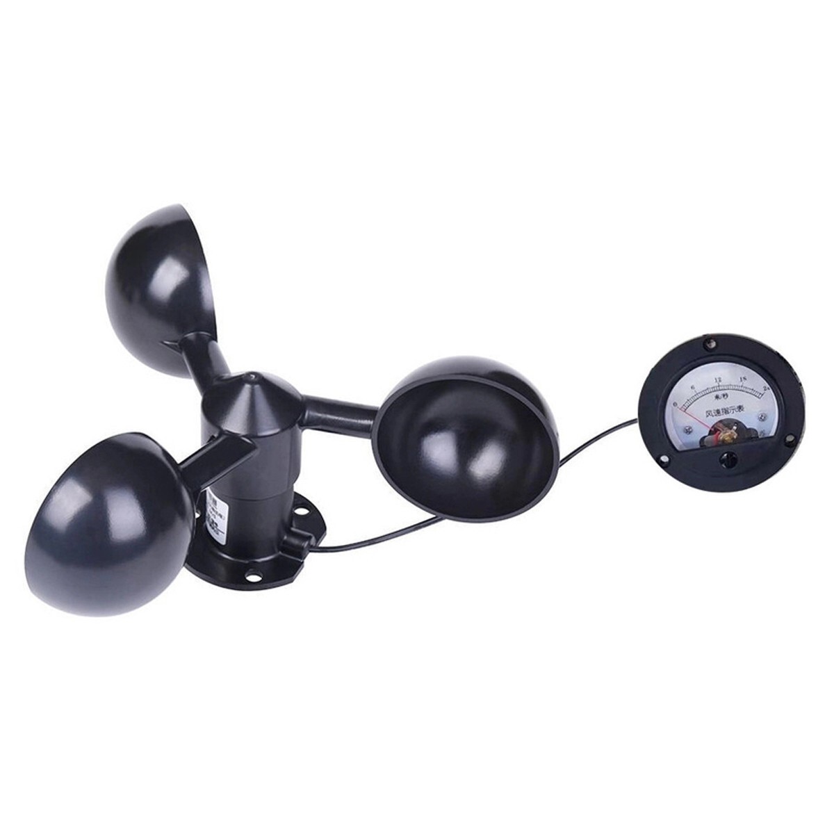 Wind Speed Sensor With Three Cups Wind Speed Measurement Pointer Display