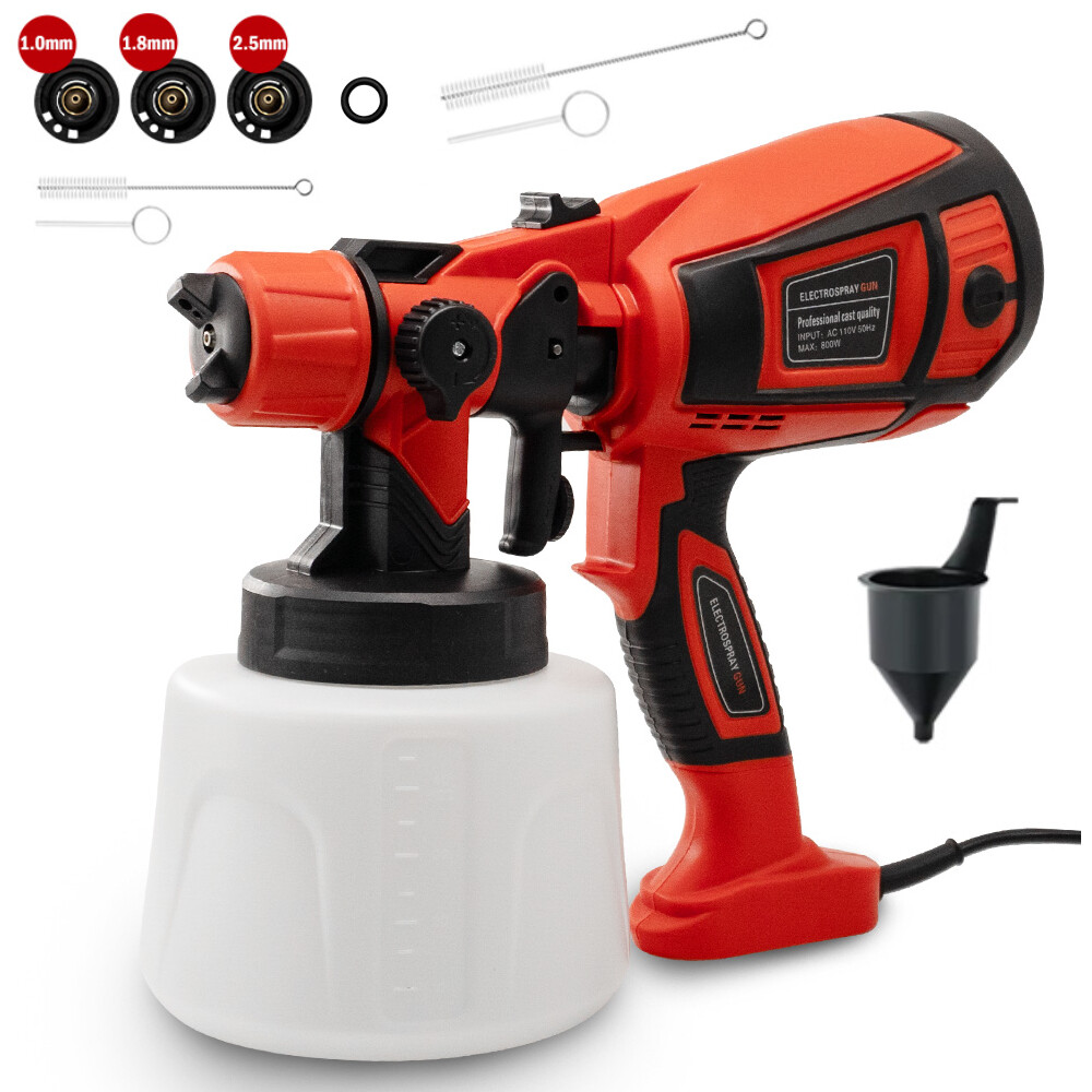 Electric Paint Sprayer HVLP Spray Gun Handheld DIY High Pressure 800W 1400ml
