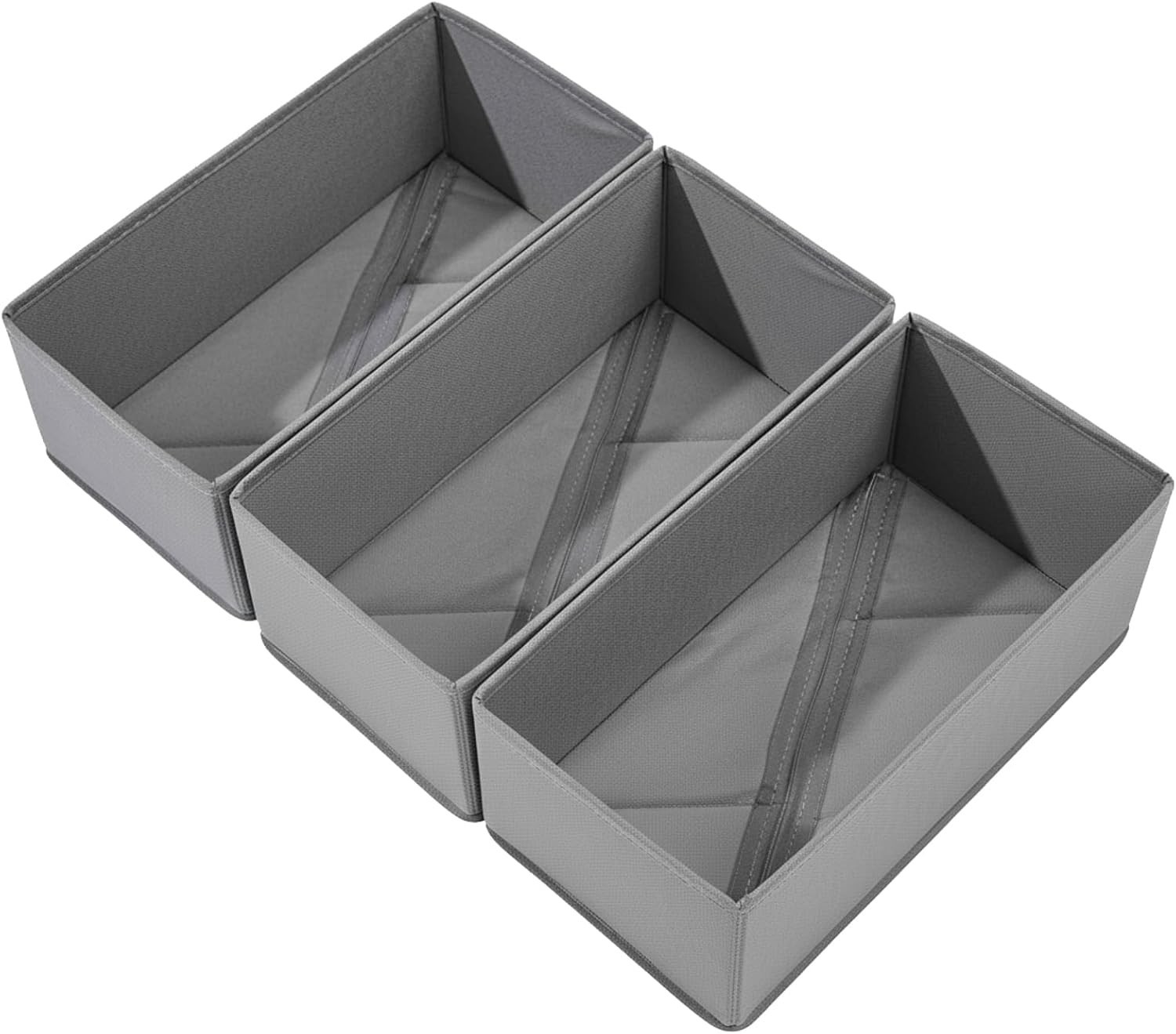Sock Drawer Organizer 3 Pack Collapsible Fabric Storage Bins Underwear Divider