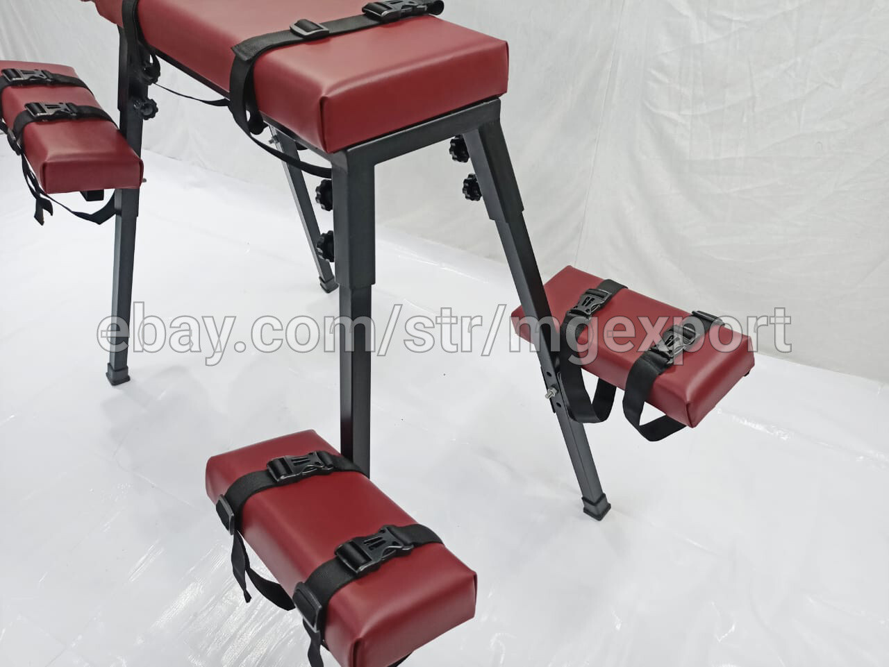 Portable Bench With Headrest Wine Color