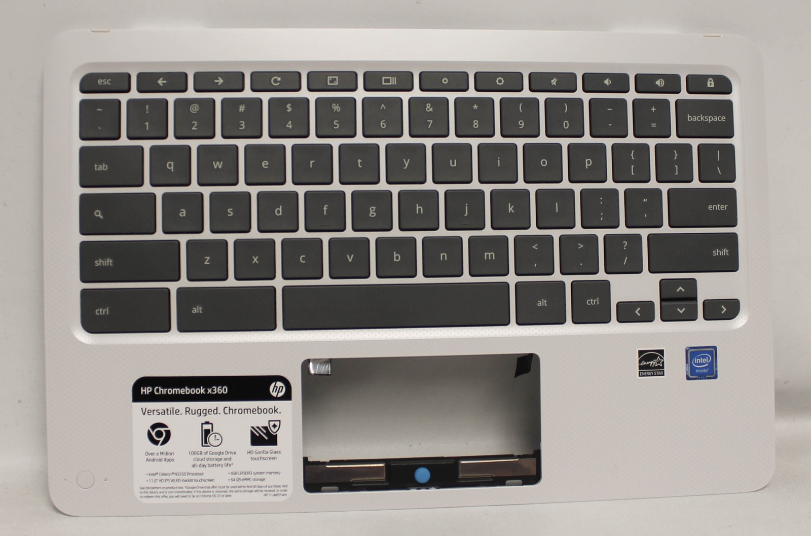 L00457-001 Hp Palmrest Top Cover Snw W/ Kb Chromebook X360 11-Ae051Wm"GRADE A"