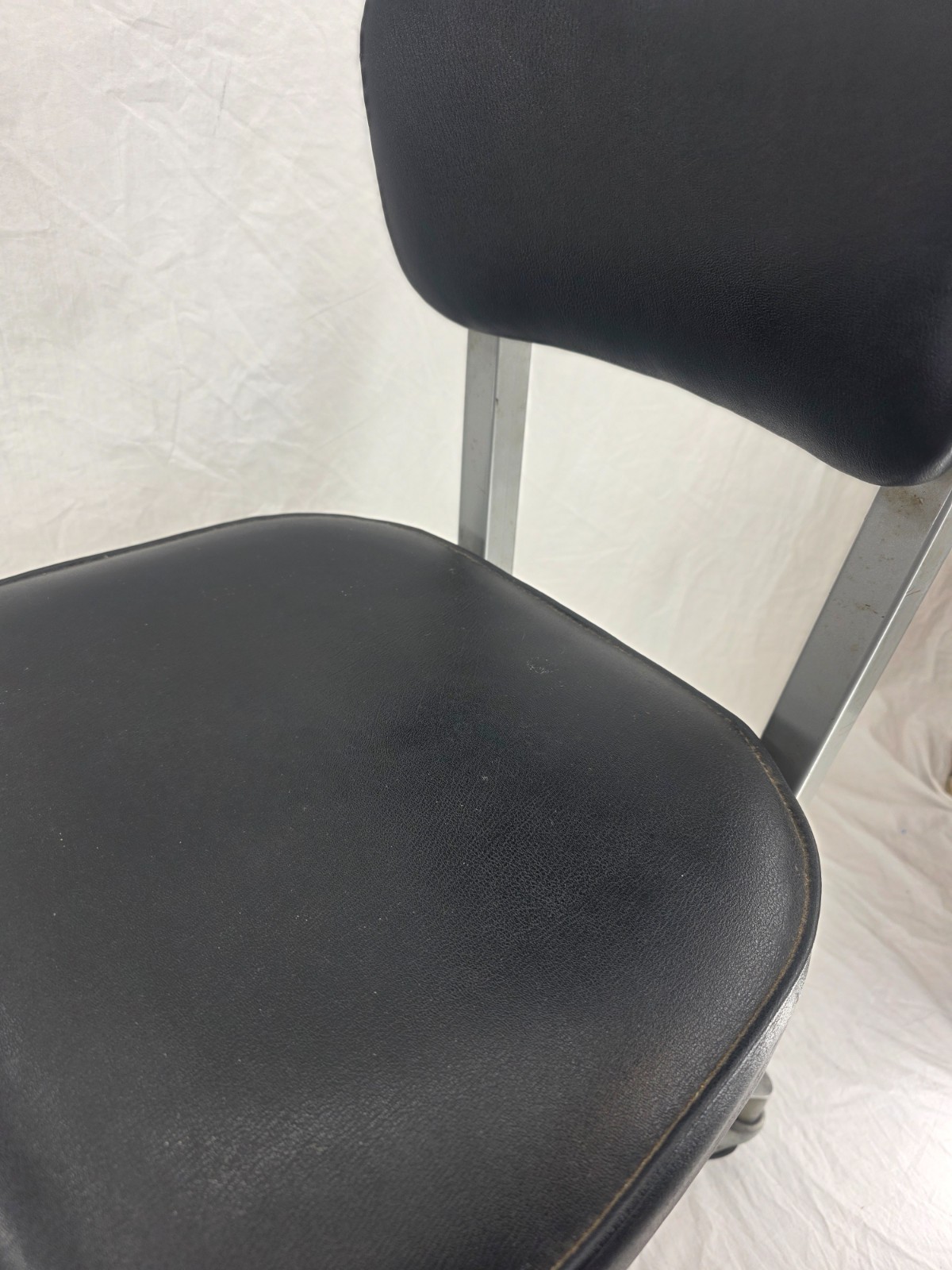 Cole Steel Black Mid Century Modern Swivel Rolling Desk Work Office Chair