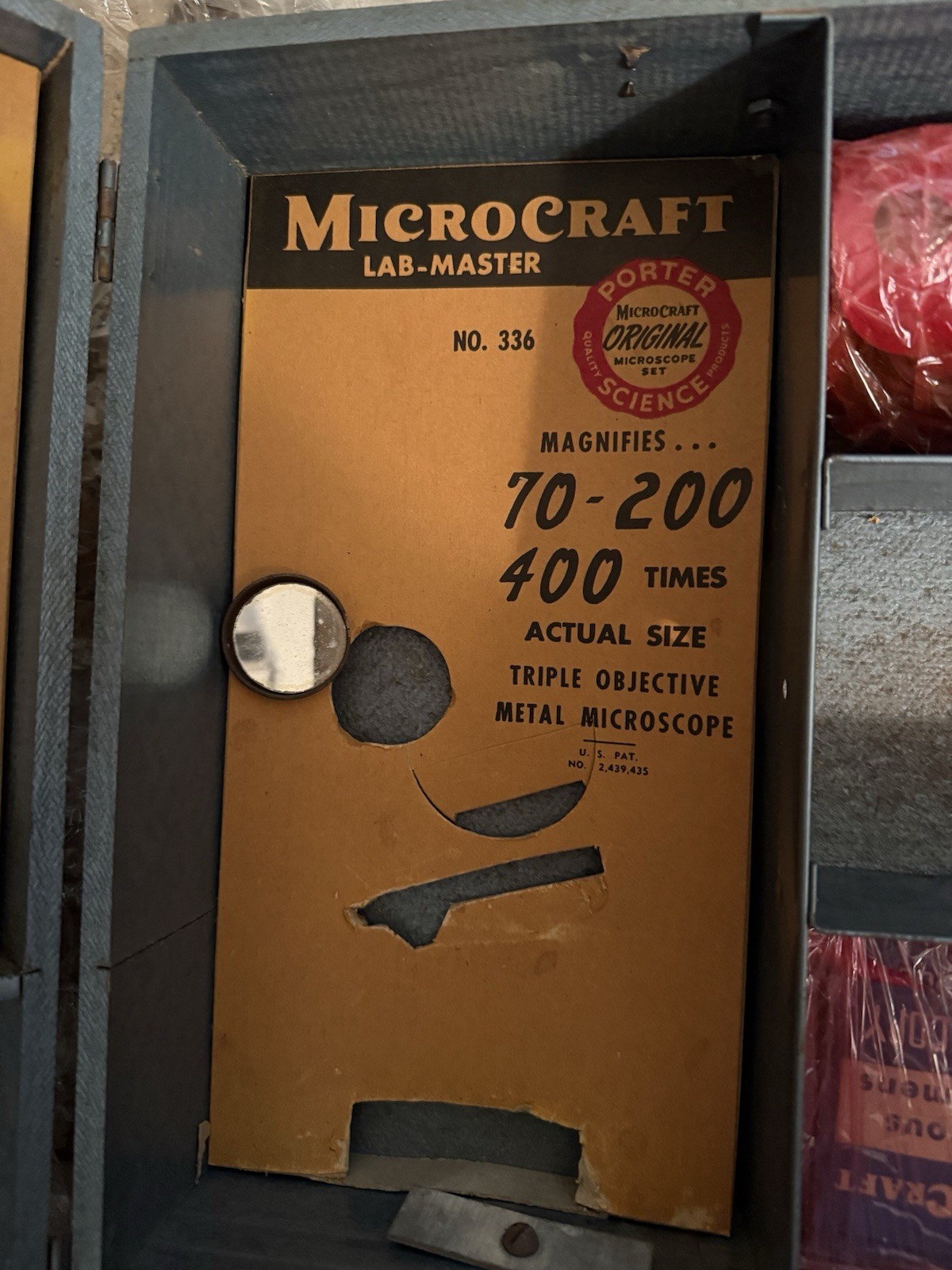Vintage Microcraft Lab Master Microscope Set No 336 Porter Chemical w Case