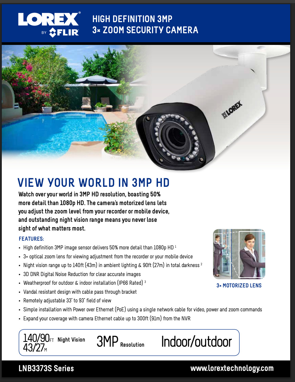 LNB3373SB Lorex by FLIR high zoom camera HD NIB