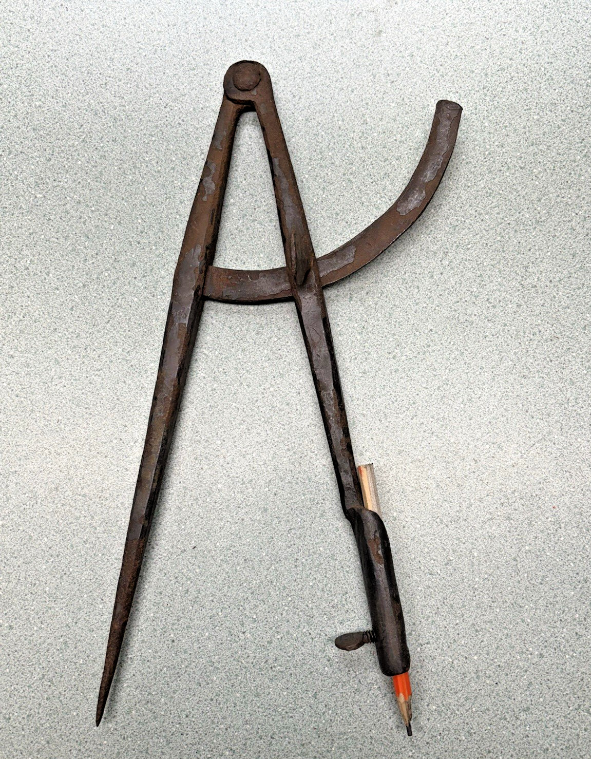Antique Hand Forged Dividers Woodworking Blacksmith 19th century w/ pencil hold