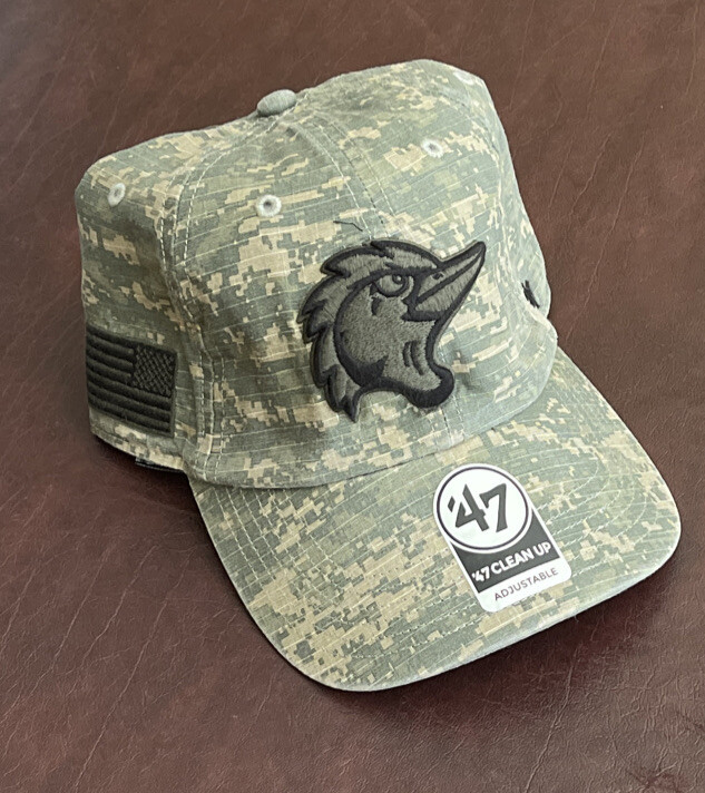 Men's '47 Brand Fayetteville Woodpeckers Camo MiLB Adjustable Clean Up Hat NWT