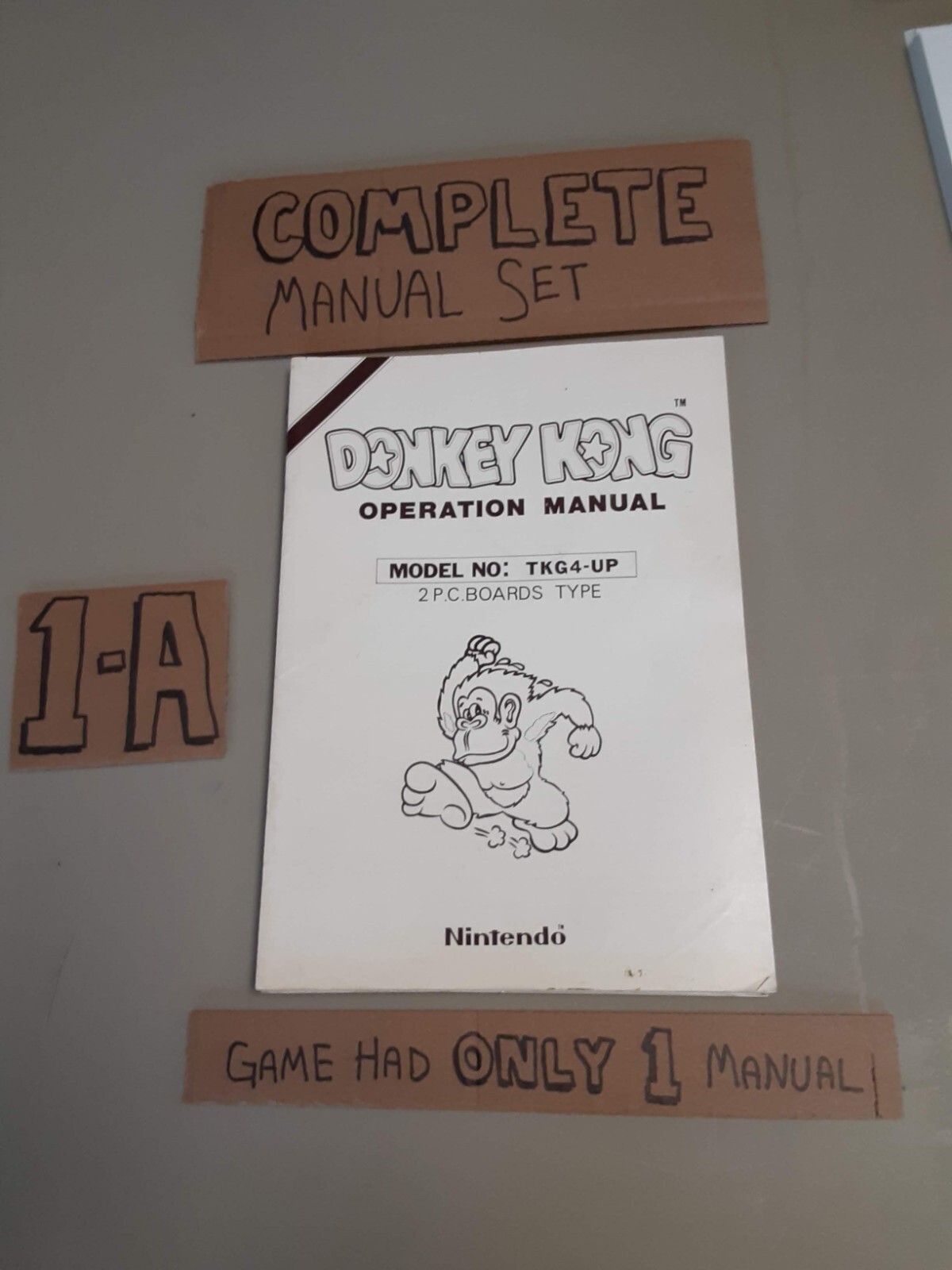 Original Arcade Manual: DONKEY KONG - 1981- Nintendo - FREE SHIPPING