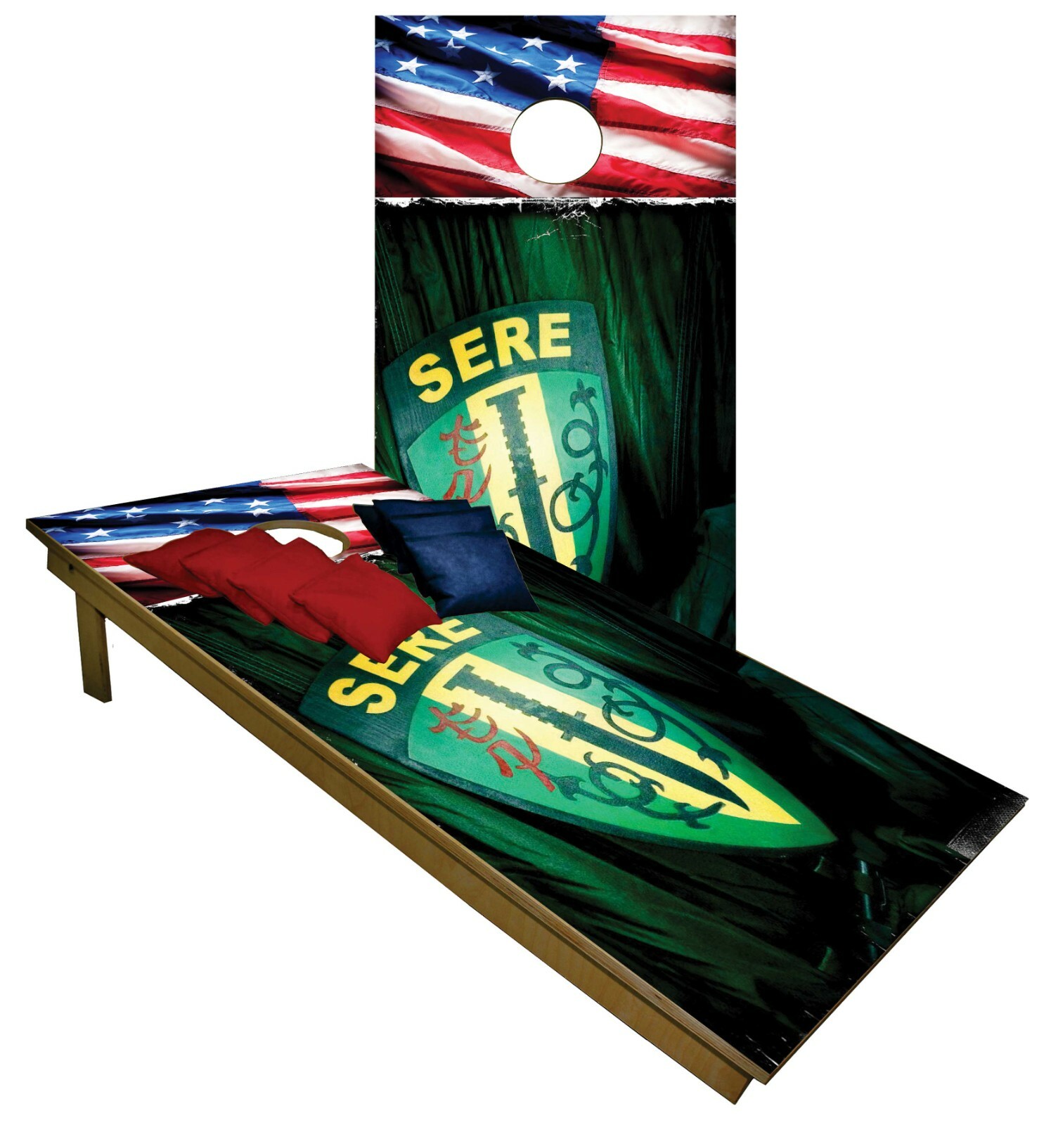 Cornhole USA SERE WHITE Boards BEANBAG TOSS GAME w Bags Set
