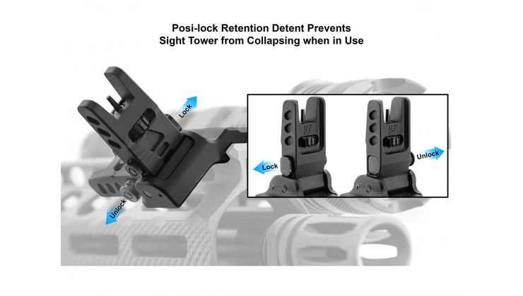 45 DEGREE ANGLE FLIP UP ALUMINUM SIGHTS