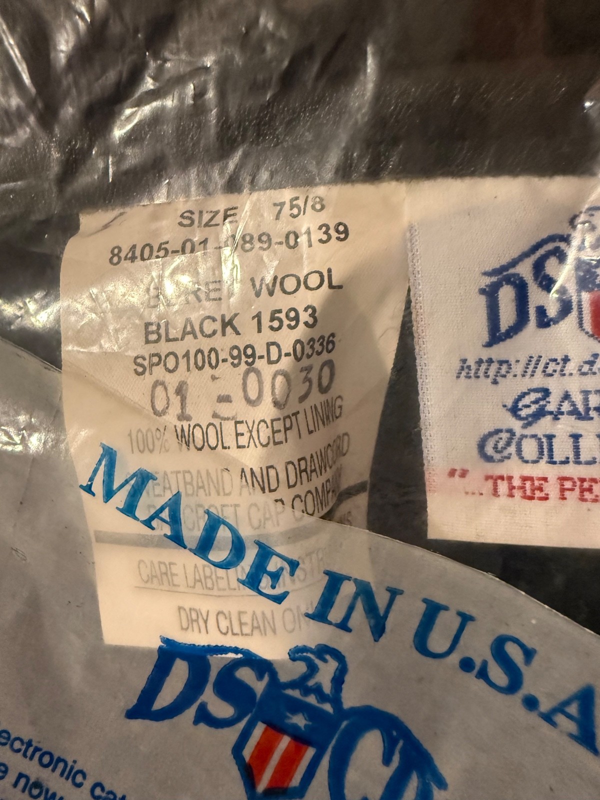 NEW Garrison Collection Black Wool Beret US Army DSCP Size 7 5/8 Made In USA