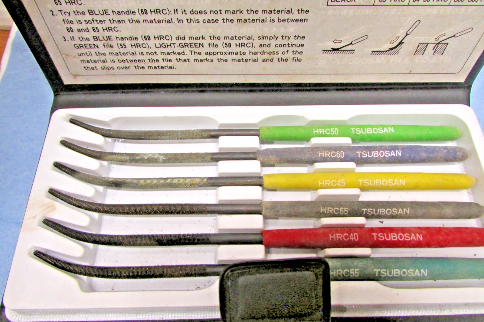 TSUBOSAN Hardness Testing Files HRC40-65 6 Pc Set