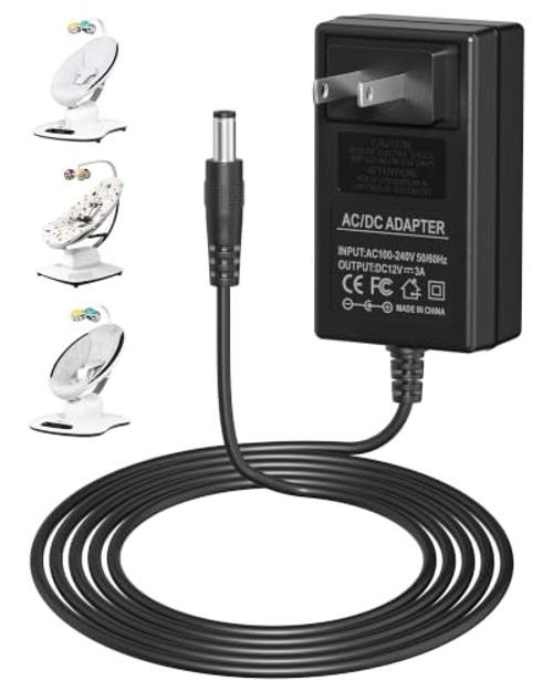 Power Cord, 12V 3A Replacement Adapter, 3 Meters Durable Charging Cable, Black