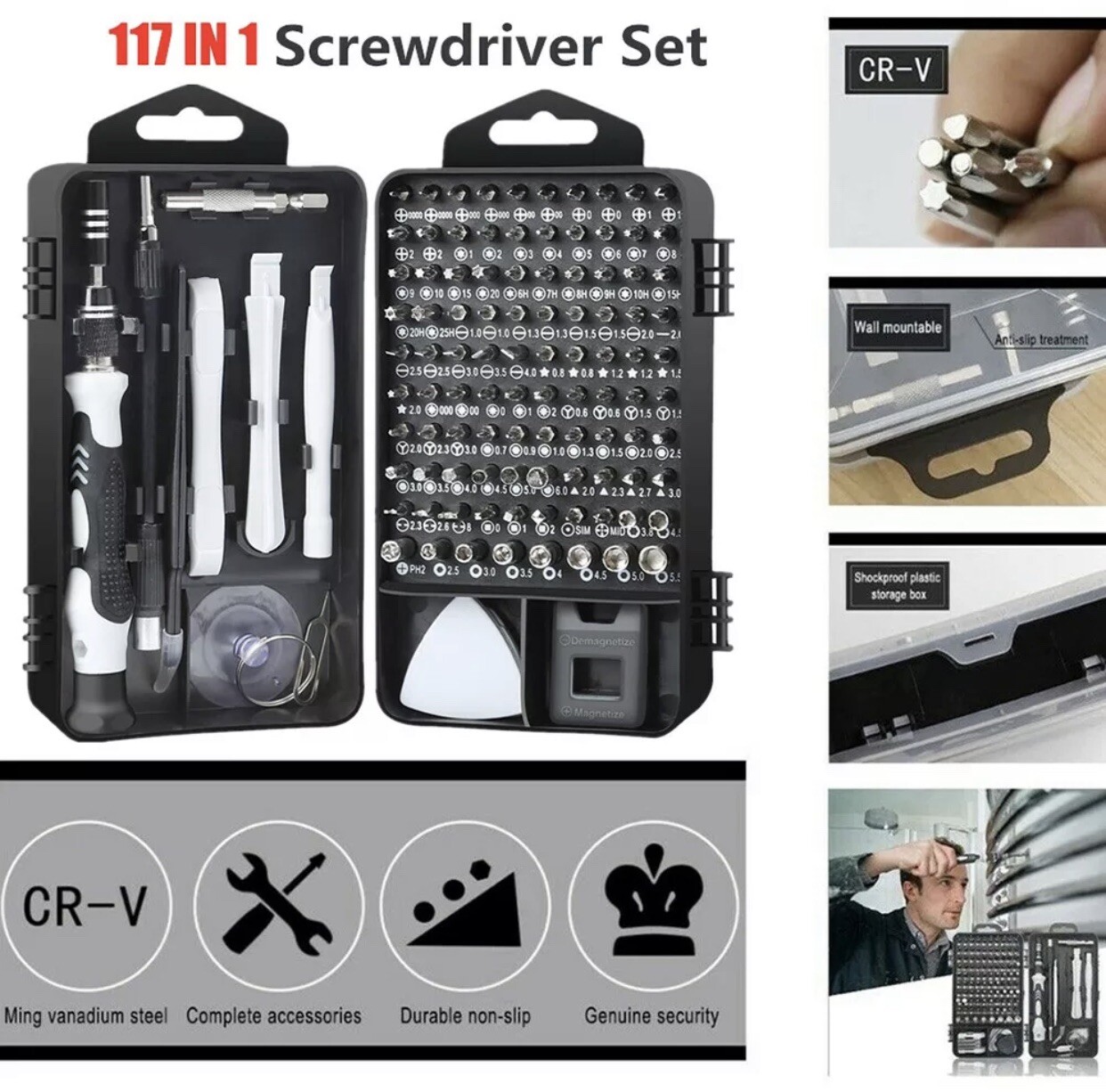 GAMING Repair Tool Kit Magnetic 117PC Tools in One for VIDEO GAME COMPONENTS USA
