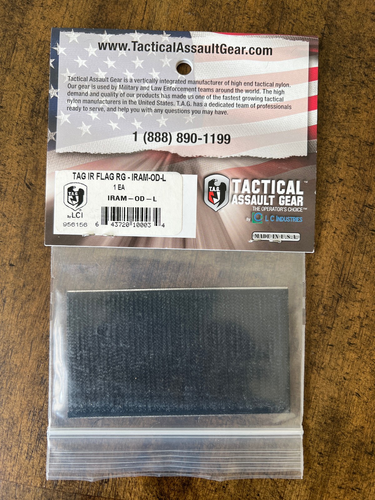 Tactical Assault Gear (TAG) IR Flag Patch *NEW RANGER GREEN*