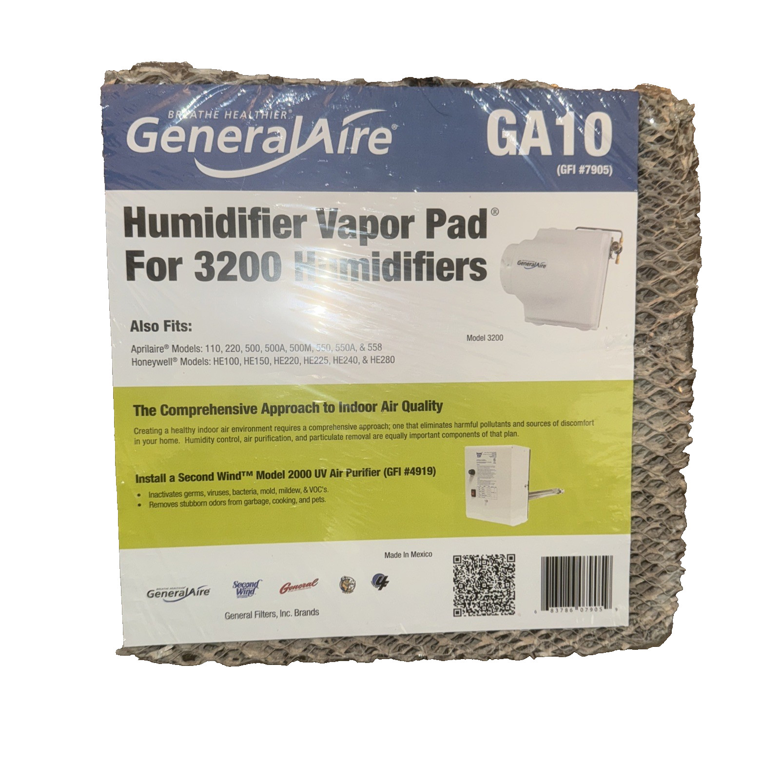 GeneralAire Humidifier Pad Replacement Filter, 10" x 9-1/2"