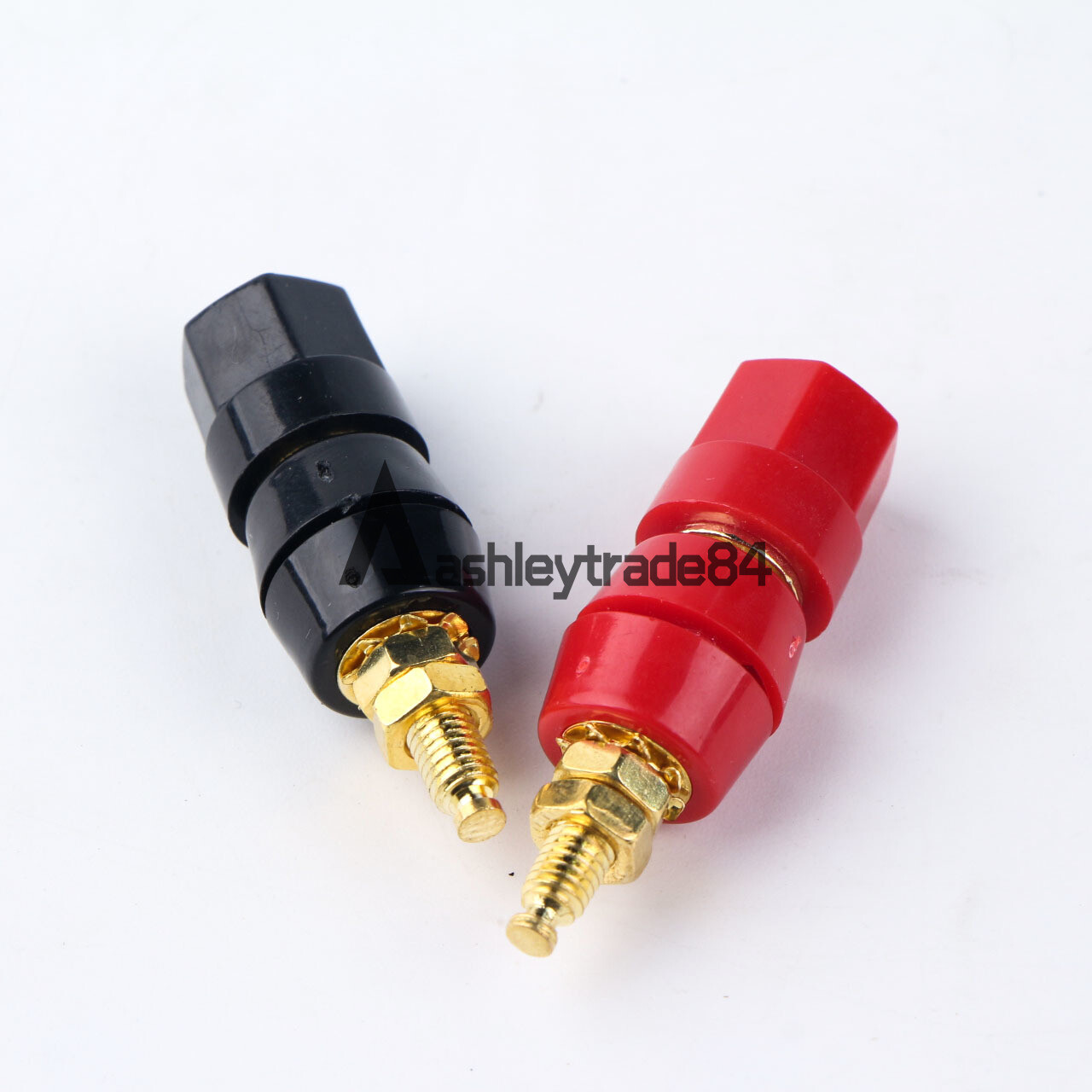 2pcs Binding Post Speaker Cable Audio Amplifier Terminal Banana Plug Jack Gold