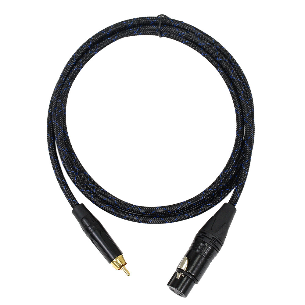 Premium 6 Foot Braided XLR Female to RCA Male Patch Cable Cord