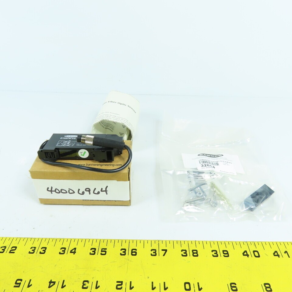 Banner 33715 D12SP6FVQ Glass Fiber Optic Sensor 10-30V DC NEW