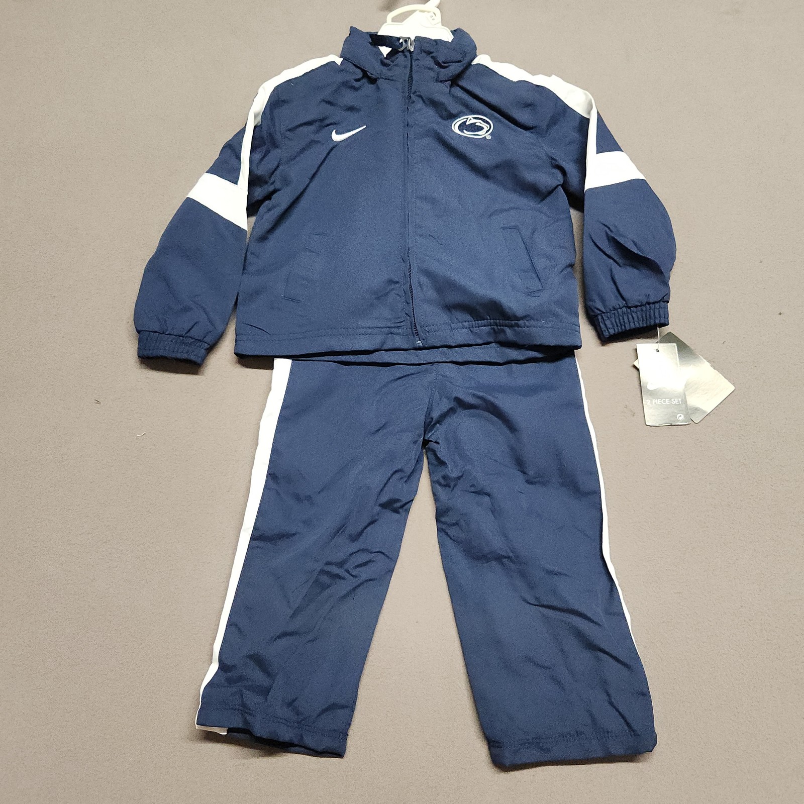 Nike Penn State Nittany Lions 2 Pc Infant Tracksuit 12M Hidden Hood Navy 167