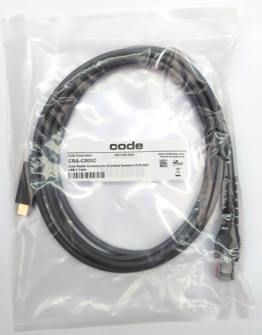 Code CR900FD Straight USB-C Cable Barcode Scanner CRA-C500C 6ft Genuine