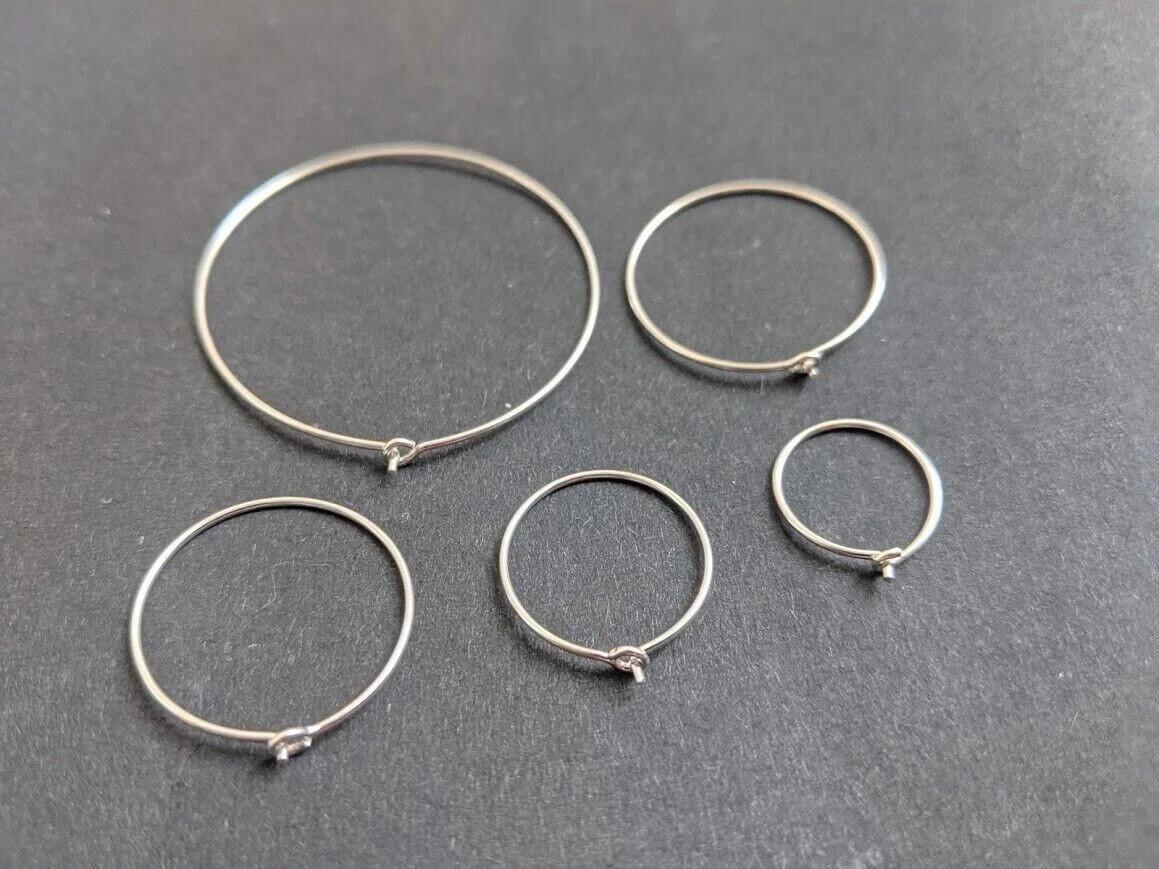 10 Pcs 925 Sterling Silver Earrings Wire Hoops Parts Findings Beading All Sizes