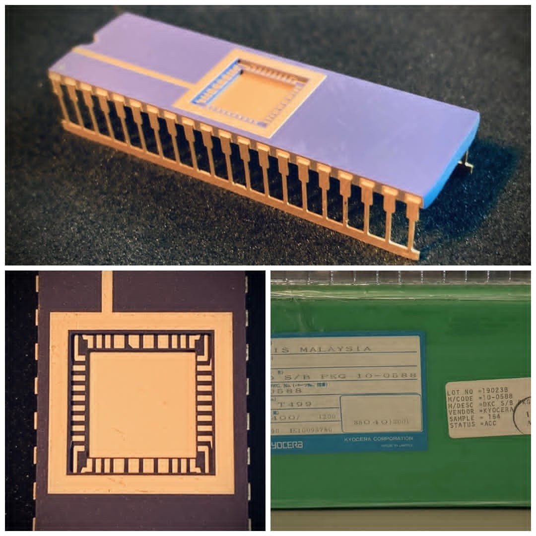 NOS Rare 40-pin Harris Vintage Gold Ceramic CDIP Carrier IC Chip Scrap Reuse